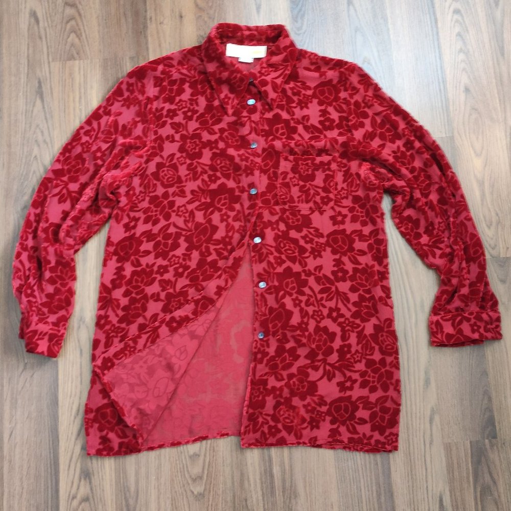 Exit Shops Red Velvet Top